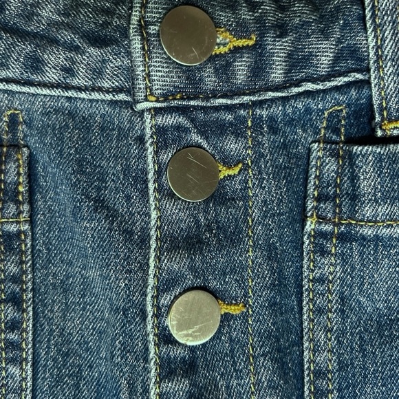 ELIZABETH & JAMES Carmine Button Fly Wide Leg Blue Jeans sz 26 Crop Raw Hem - Picture 9 of 9